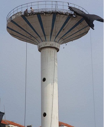 柳州水塔拆除前施工准备及现场安全防护