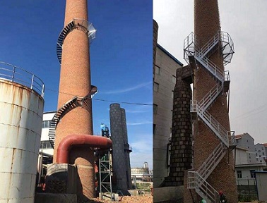 蓉城烟囱钢楼梯平台安装技术
