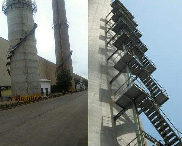 吐鲁番烟囱安装钢楼梯施工安全措施